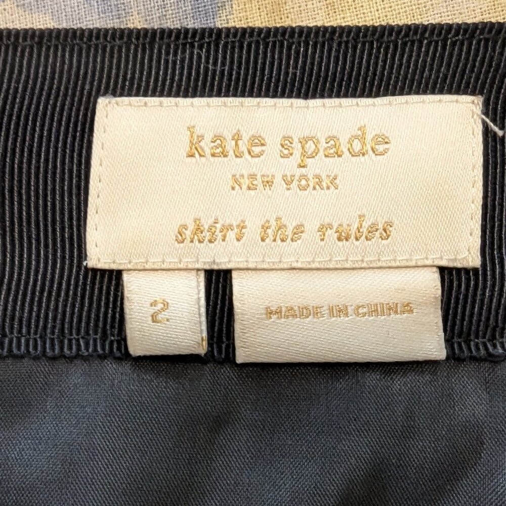 Kate Spade Black/White Tweed Fully Lines Mini Skirt, Size 2 - Picture 5 of 6